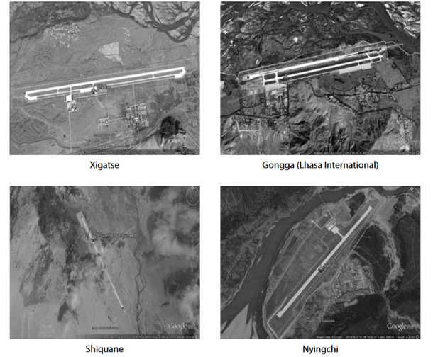 PLAAF airfields in Tibet lacking support infrastructure (ETH Zürich)